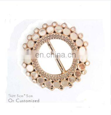 New Design Antique Brass Handbag Shoes Round Metal Slide Bar Buckles