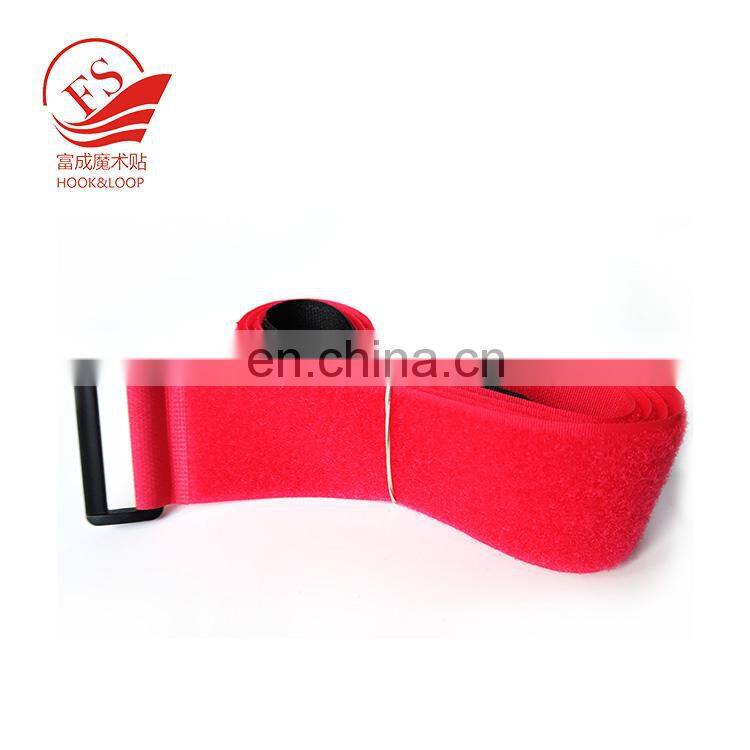 Colorful luggage fastener tape nylon hook loop strap with buckle