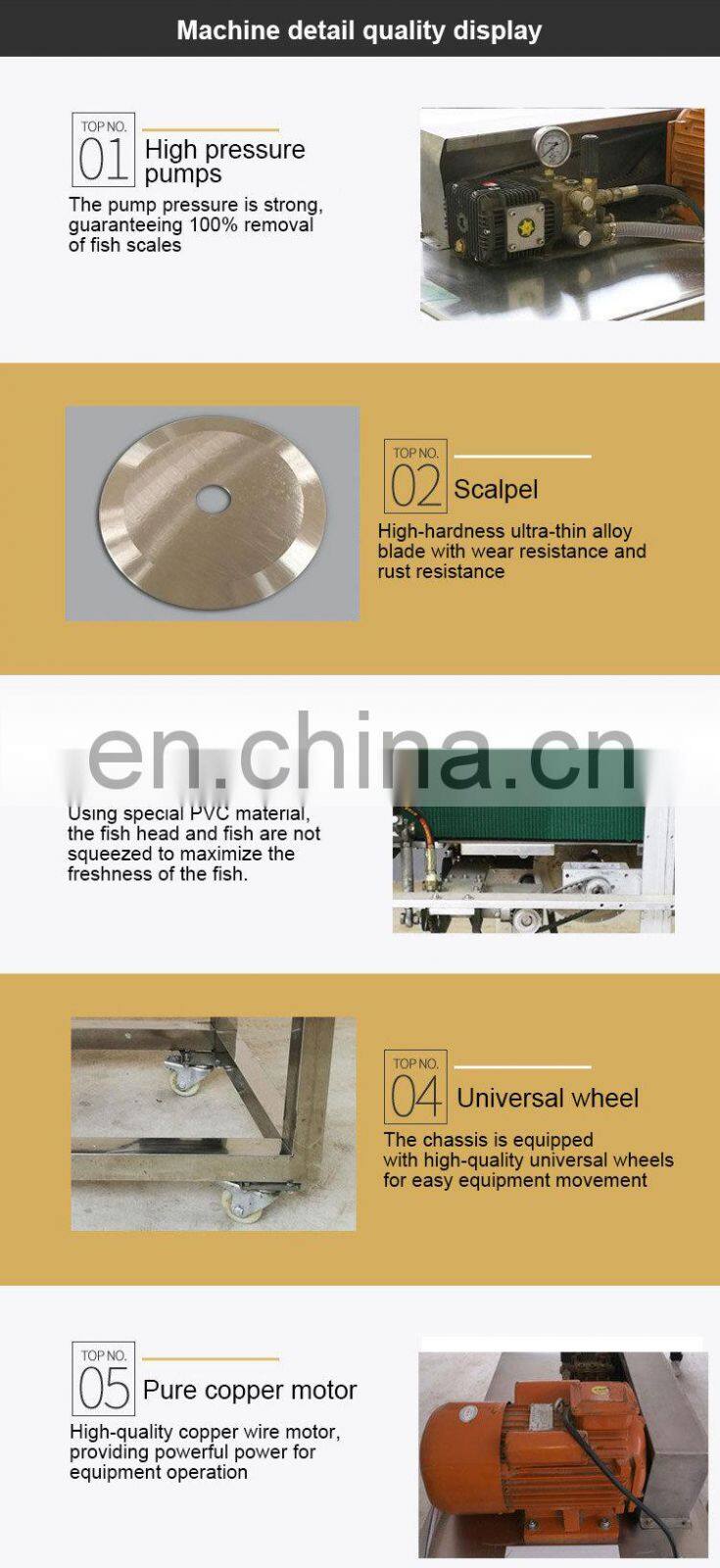 Electric fresh fish scaling machine fish gutting peeling machine from China factory
