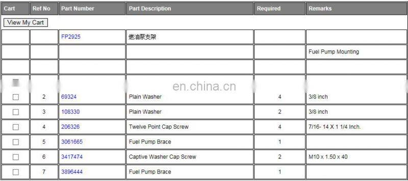M11 heavy truck spare parts 3896444 fuel pump brace