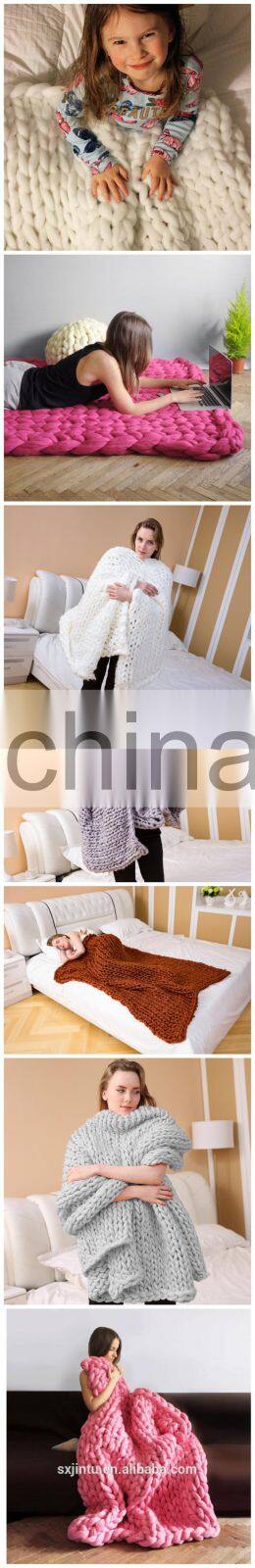Chunky heavy wool knitted  Luxury Throw Blanket For Winter Weighted Blanket the Couch or Sofa