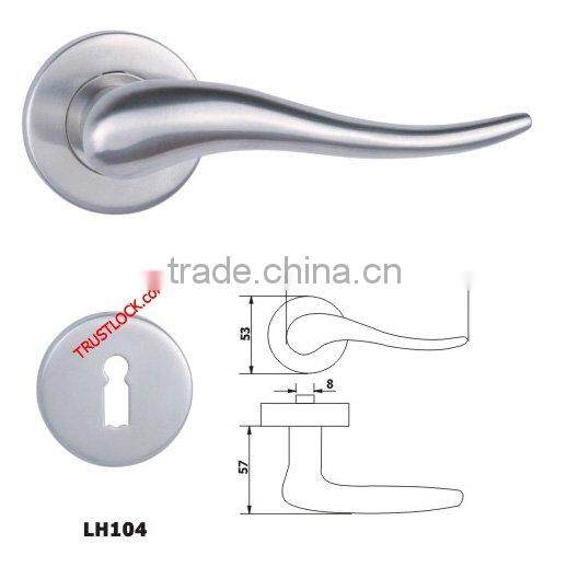 304SS Solid Stainless Steel Residential Lever Door Handle