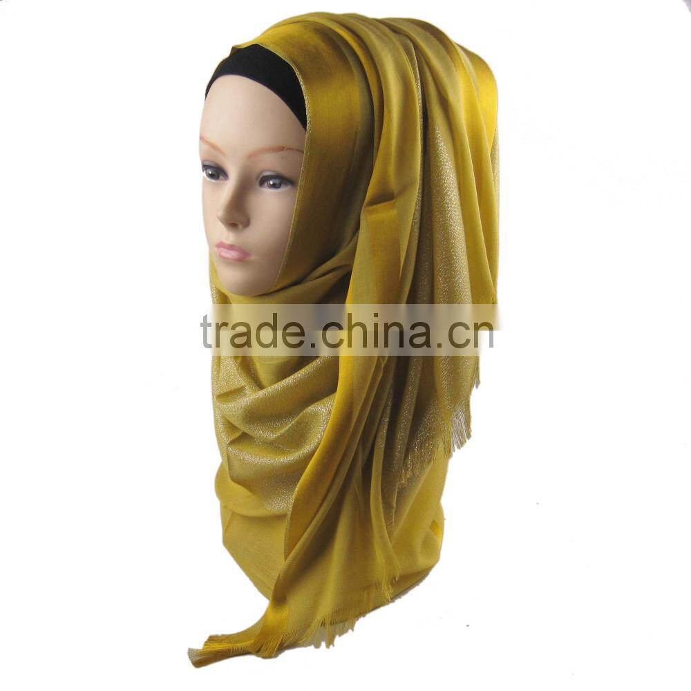 S449 Lovely design long muslim scarf Slub cotton muslim scarf