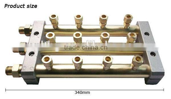 Brass Material, Gas Distributor ,4 Outlet, Gas Separation Panel For CNC Cutting Machine