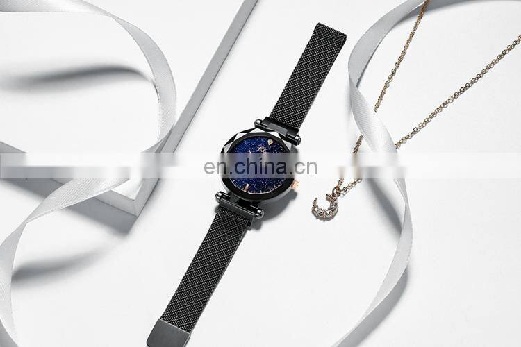 CHENXI 306 Personality Starry sky Stainless Steel Mesh Strap Women Woman Quartz Magnet Watch