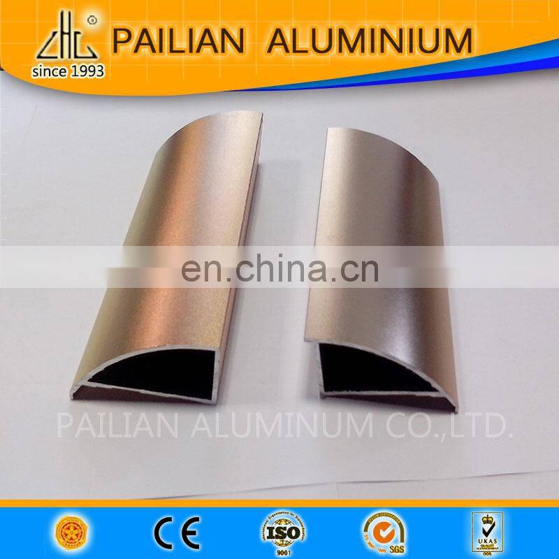 Elegant aluminium furniture edge,titanium gold anodize aluminum profile,golden anodized profiles aluminum aquarium