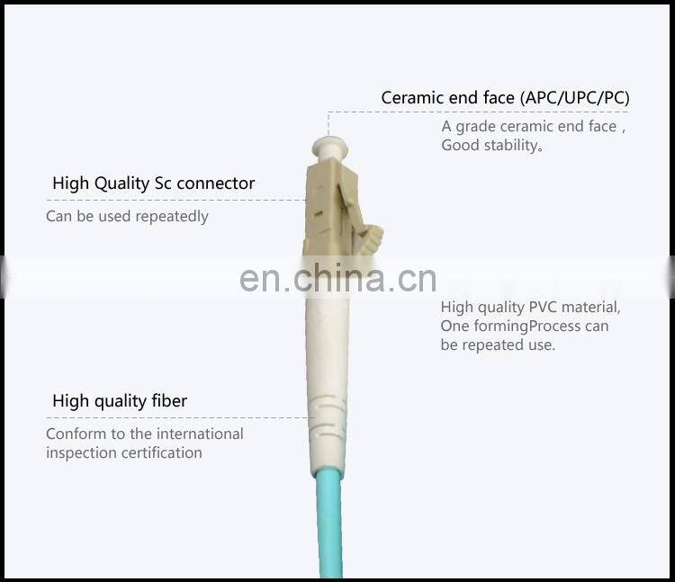 LC-LC 50/125um multimode duplex OM3 steel armored 3 feet optic fiber LSZH patch cord