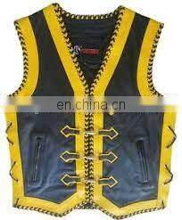 Genuine Leather Custom motorbike motorcycle racing riding leather Club vest Waistcoat new Zealand style motorcycle vest