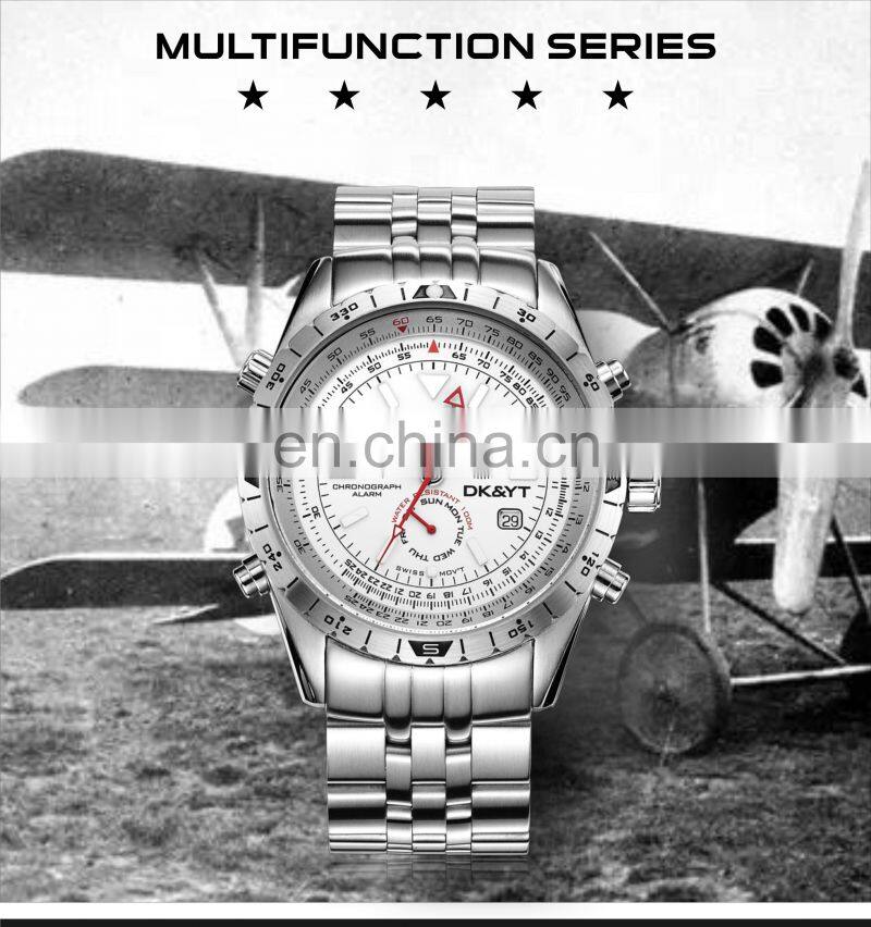 Stainless Steel Back Quartz Movt Wrist Watch Mens Modern Watch