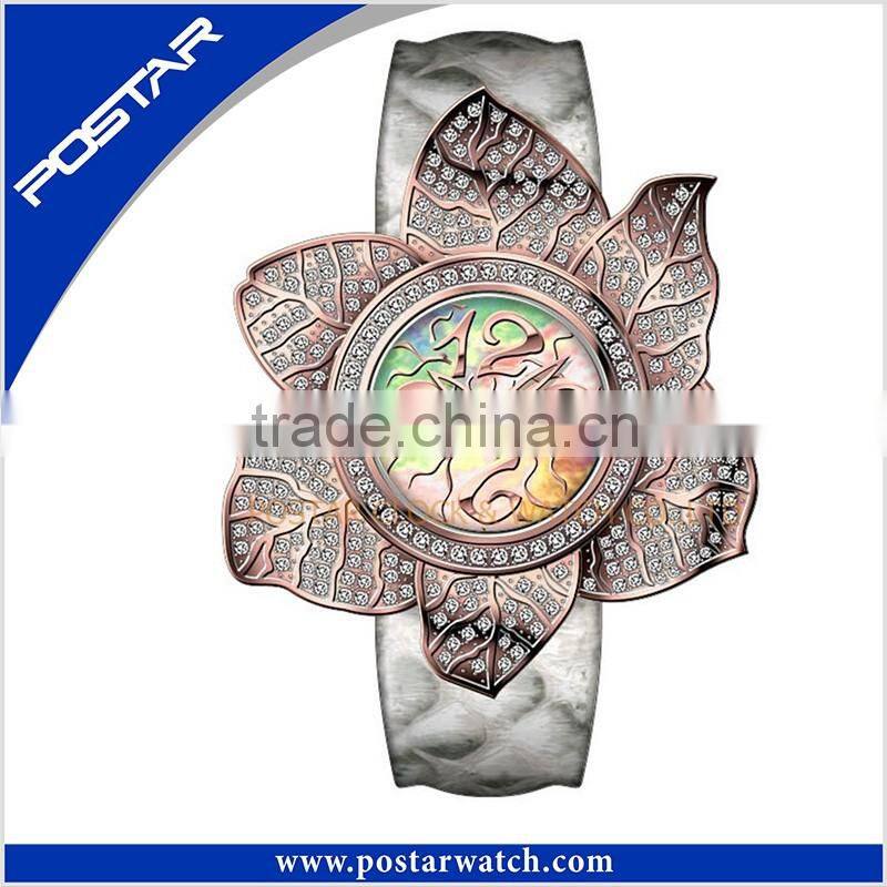 Fashion High Quality Brand Bright Genuine Leather Women Watch