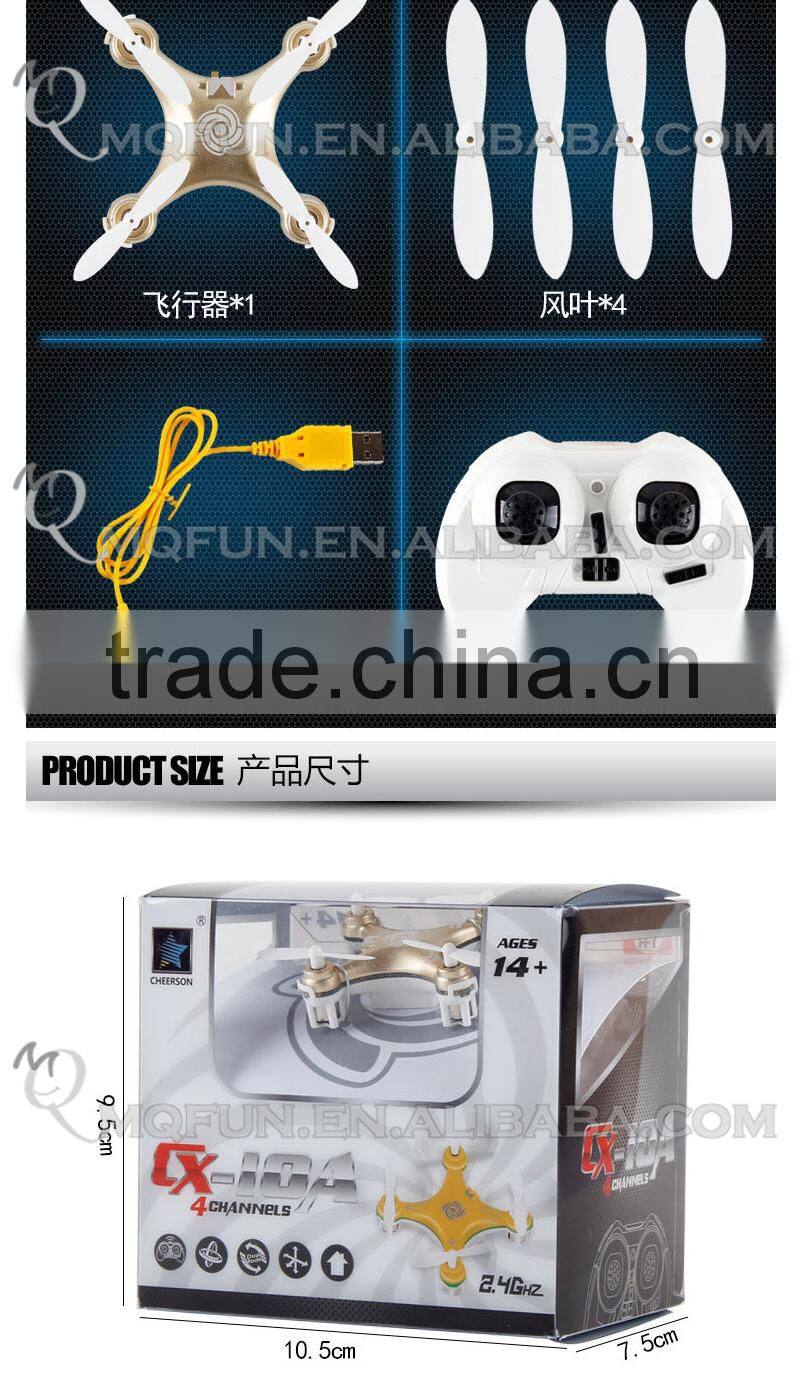 Mini Qute kawaii RC remote control flying Helicopter Quadcopter drone 2.4GHz aerial photo Educational electronic toy NO.CX-10A