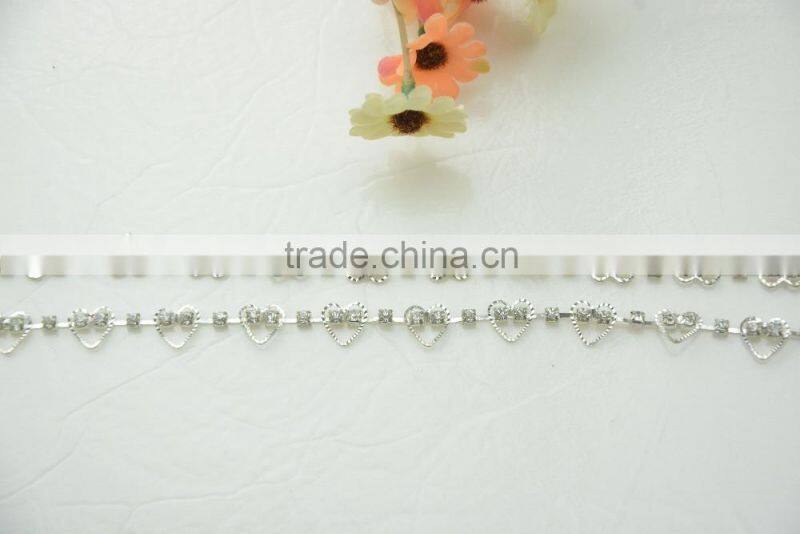 Heart Shape Silver Plating Metal Tirmming