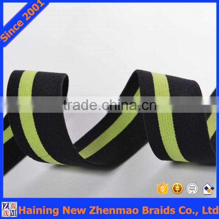 Fashion striped elastic webbing for belt