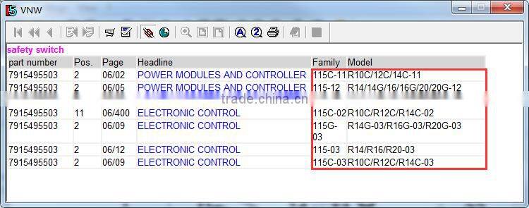 safety switch 7915495503 spare part for Linde forklift truck 115