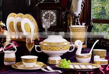 56 pcs gold china porcelain dinner sets