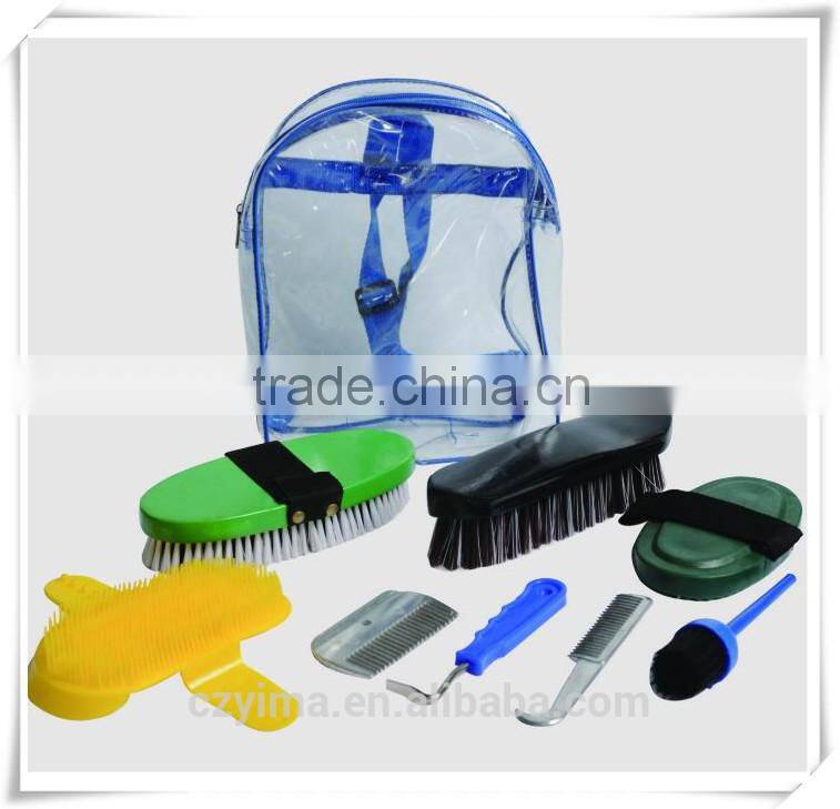 Hot! bling horse body brush with yellow gradient pattern/rhinestone