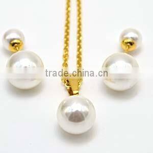 Bridal jewelry set 316l stainless steel lady pearl jewelry set