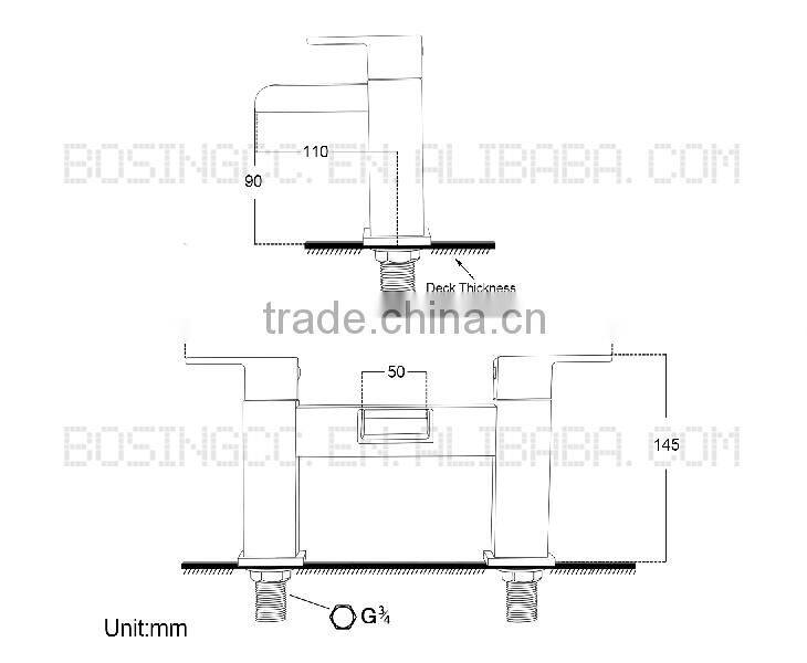 Big Discount Good Quality Double Handle Waterfall Brass Body CE Certification Mixer Tap