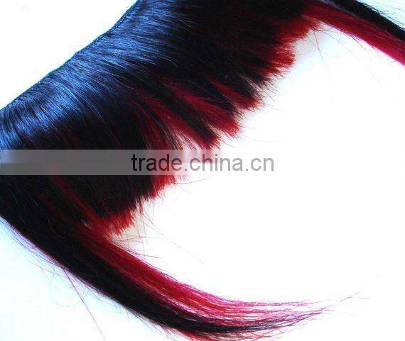 Wholesale Black&Red Framed Clip-In Bang Fringe Hair Extension