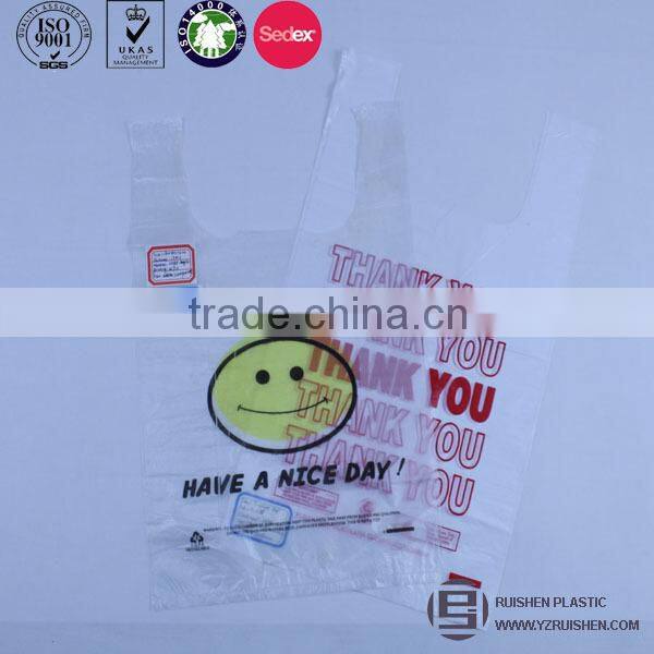 White Film HDPE KFC T-shirt Packing Bags