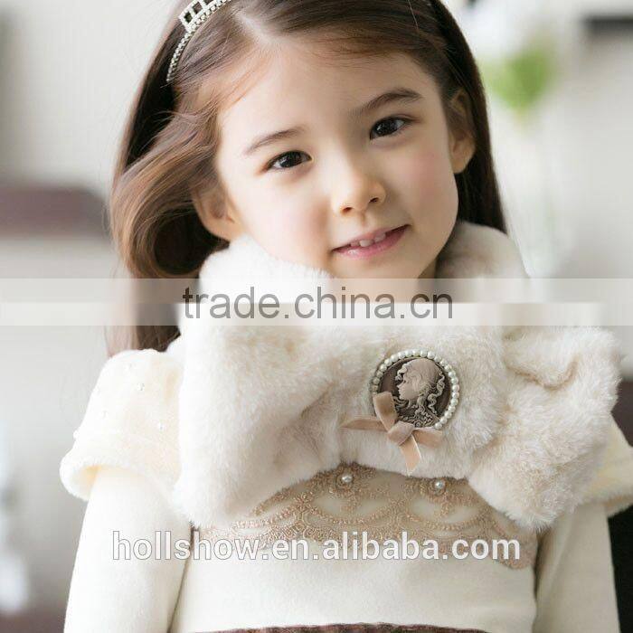 New Arrival Fashion Kids Children's Girl's Bowknot Berber Fleece Knitted Winter Neck Scarf