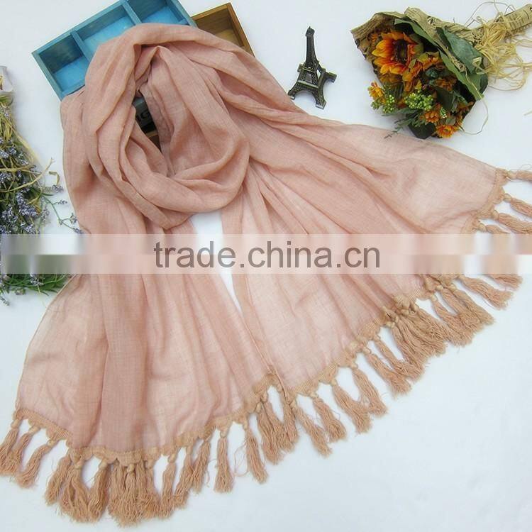 Hot Selling Fashion Ladies Plain Cotton Linen Hijab Shawl Scarf 2016