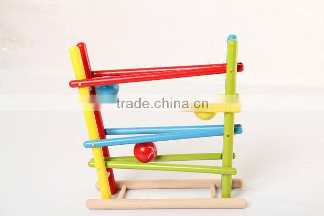 Wooden race toy,roller ball stand toy