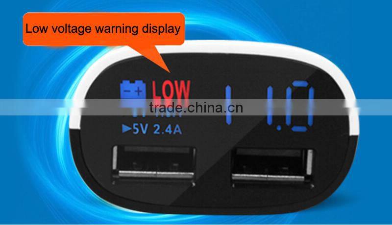 (110124) 2015 new design rotatable LED display usb car charger