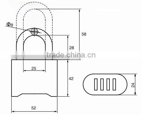 USA 4 Dial Changeable Combination Padlock
