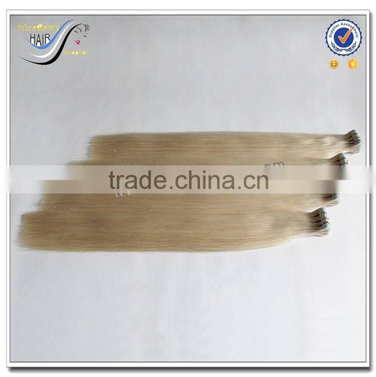 Wholesale top quality blonde tape in hair extensions 100% remy human hair