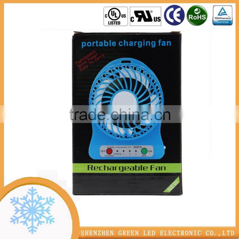Summer Gift USB 18650 Battery Operated Adjustable 3 speed Fan For Family Travelling