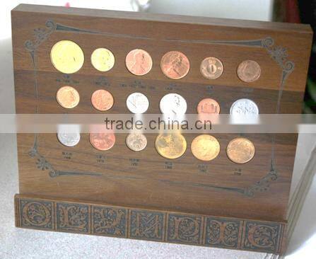 Top quality real wood coin display box