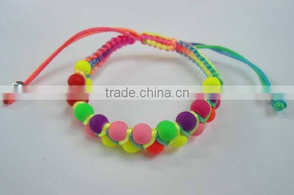 Neon color leather magnet bracelet with fireball