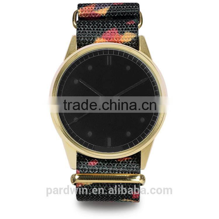Versatile style watch design stainless steel case japanese quartz movement 3atm water resistance duarable nato watch strap