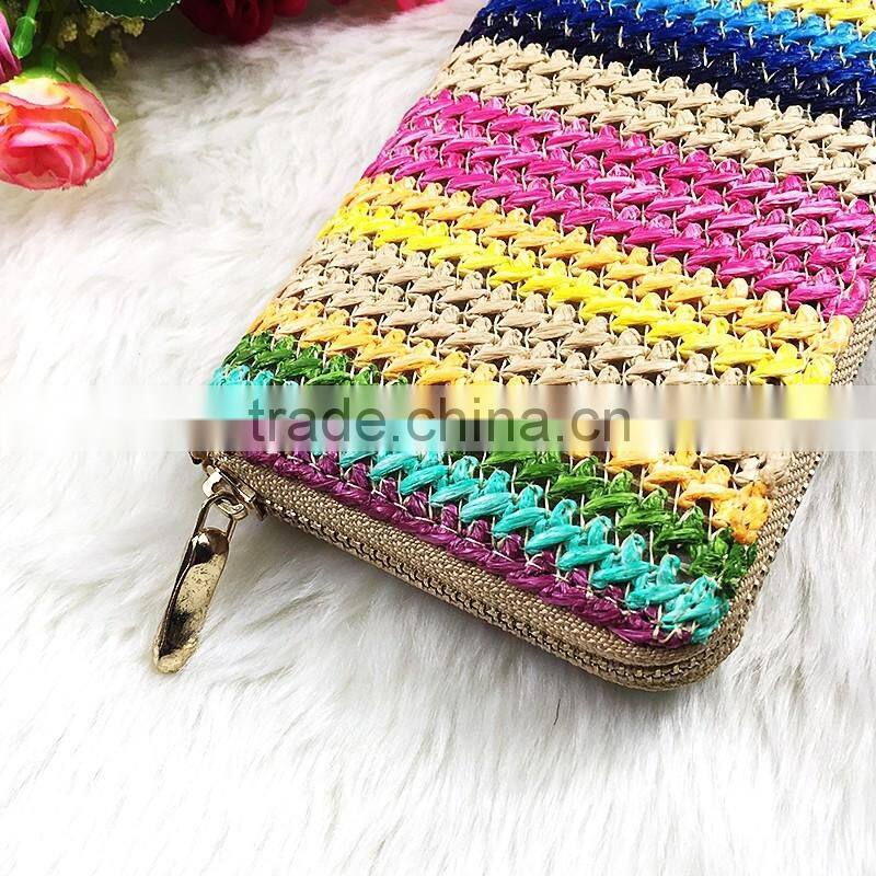High Quality New Fashion Long Women Multicolor Cotton Frabric Wallet