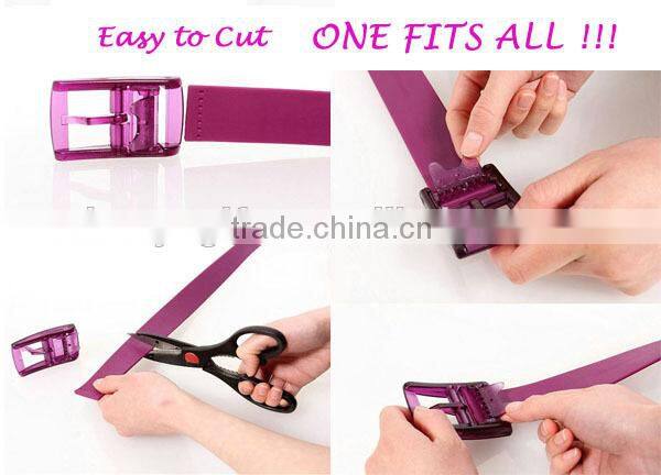 High Quality Eco-friendly Silicone Belt Silicone Jelly Belt with Plastic Buckle