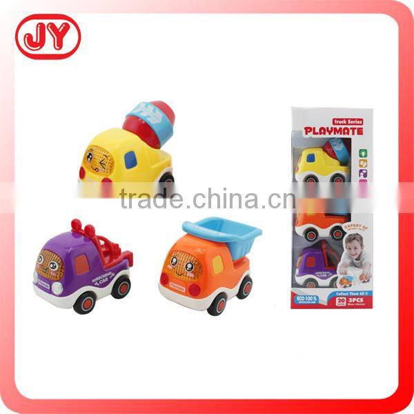 6pcs pull back plastic mini toy car and plane with light and music