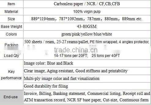 hot sale carbonless ncr paper in roll