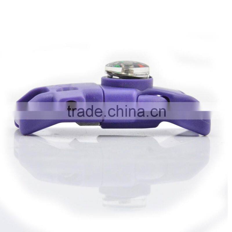 2017 new bushcraft 1/2" Whistle Compass Buckles w/ Flint Fire Starter & Striker for Paracord Bracelet