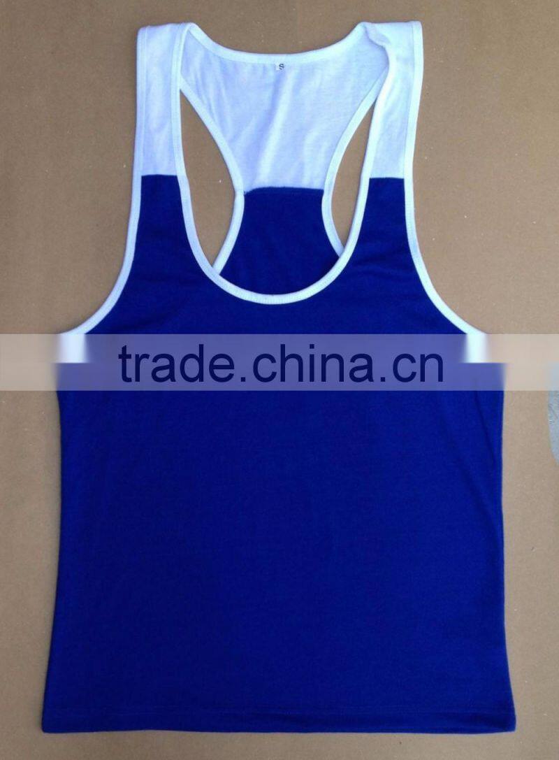 wholesale bodybuilding deep cut gym tank top with customer's logo