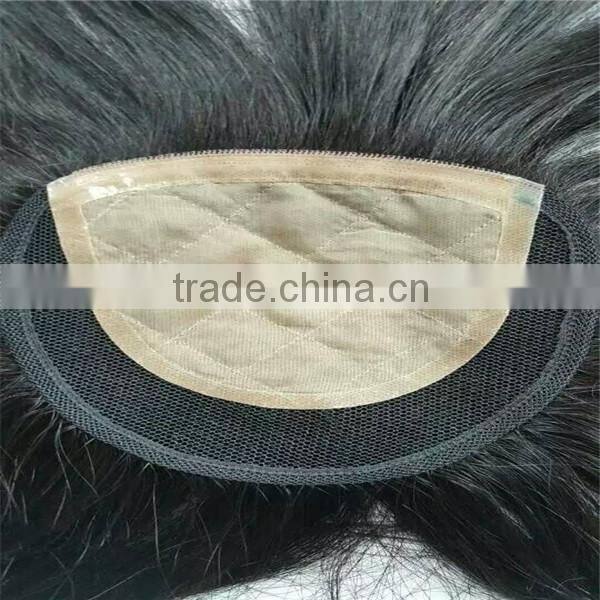 silk top and pu around the toupee, afro curl men toupee natural hairline