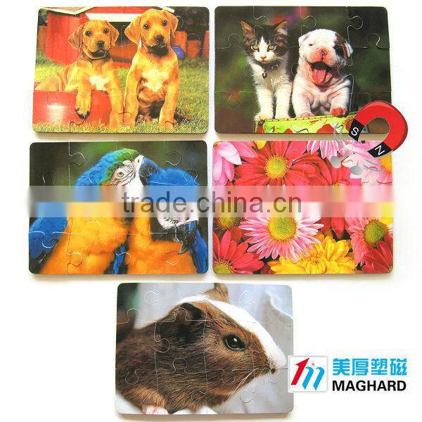 Children Magnetic Puzzle with jigsaw diecut Fridge Magnetic Toys