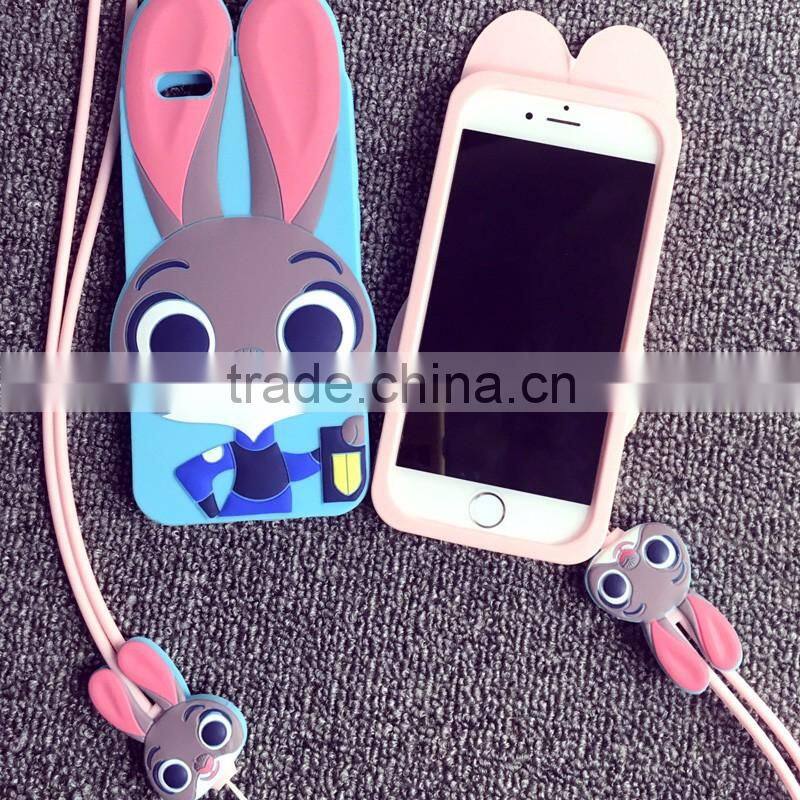 2016 cute silicone mobile phone strap