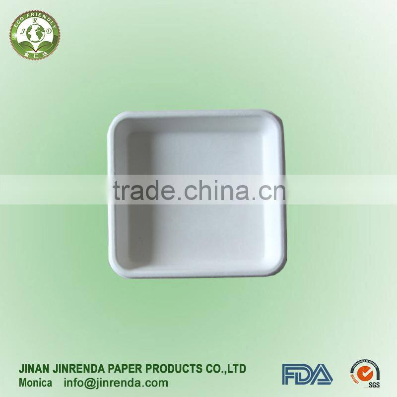 Disposable Russia Square Plate with sugarcane or wheat straw pulp