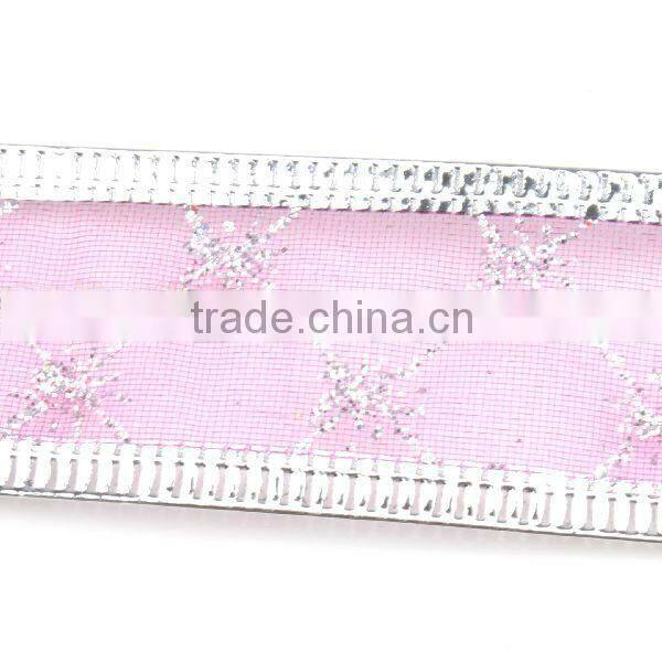 Christmas Organza Wired Ribbon for gift decoration