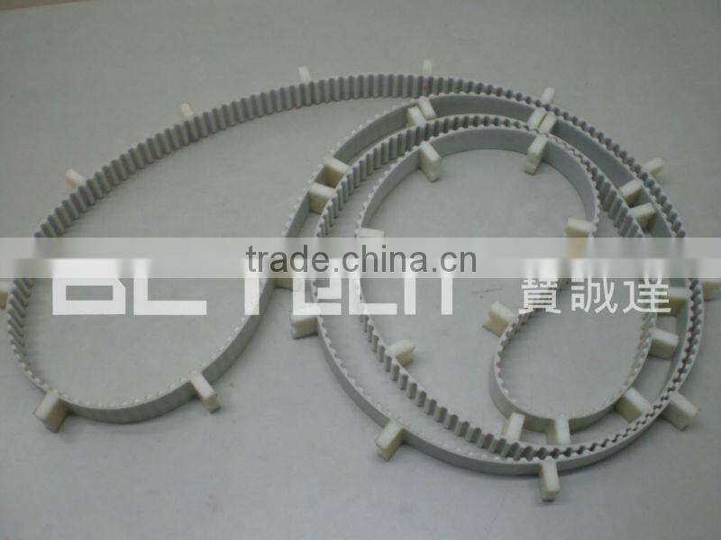 PU timing belt coated with special cleats