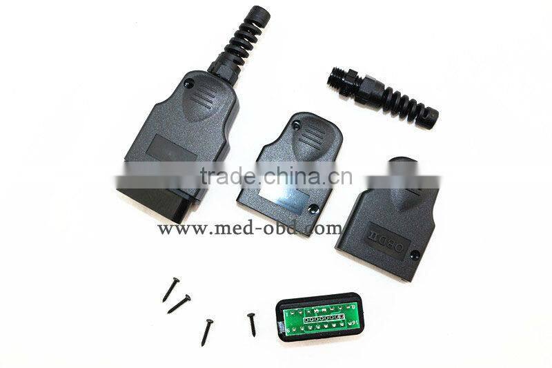 16Pin OBD2 Connector J1962m PCB Plug with Enclosure and Strain Relief