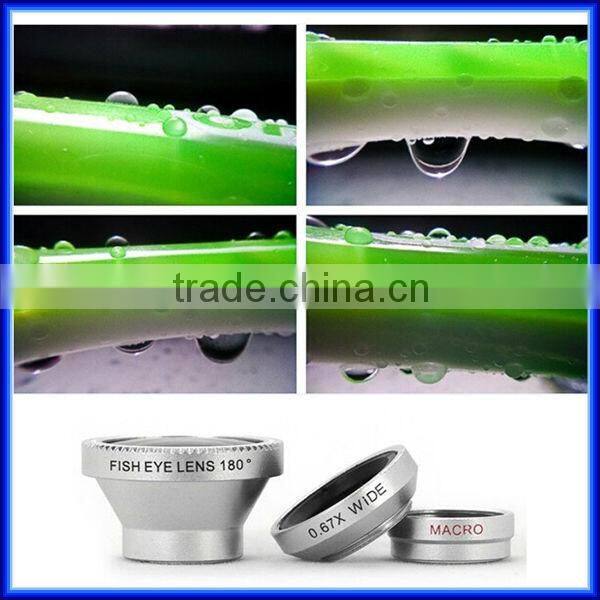 Top product Universal Clip Lens Mobile Phone lens 3 in 1 Lens 180 Degree Fish Eye