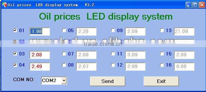 LED petrol price sign gas station price sign oil price red color 16inch LED clcok time temperature date atmospheric pressure