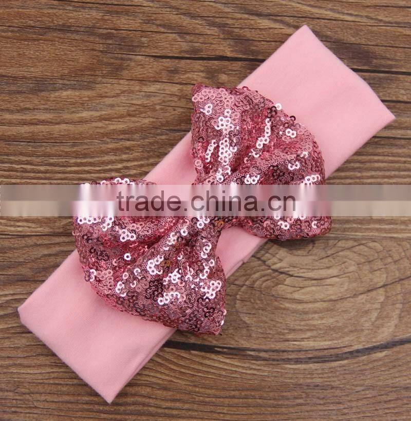 2016 new design cotton baby headband with bows